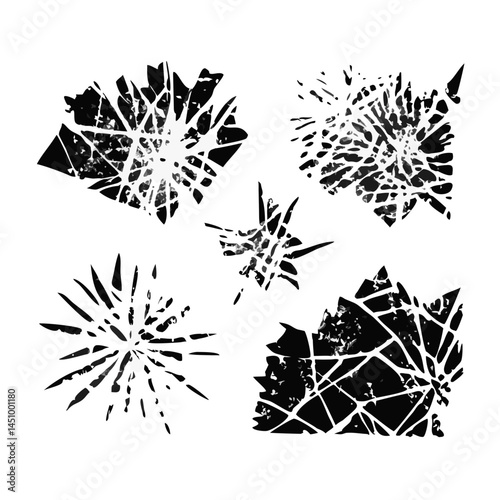 Splatter Effect Design Element With Organic Shapes In Monochrome Palette