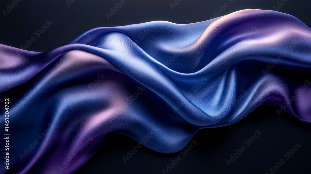 Fototapeta premium Elegant Silk Fabric Flowing in Abstract Waves Soft Textures and Gradient Colors for Luxury Des