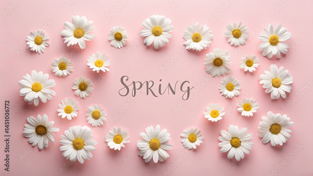 28. Chamomile Pattern on Pink Minimalist Background 28. Chamomile Pattern on Pink Minimalist Background