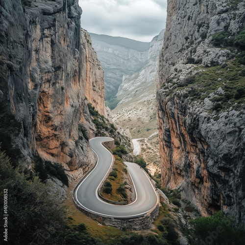 Winding Mountain Pass: Nature's Serpentine Wonder