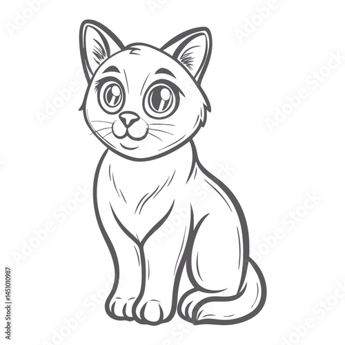 Cute Burmese Cat Cartoon Illustration