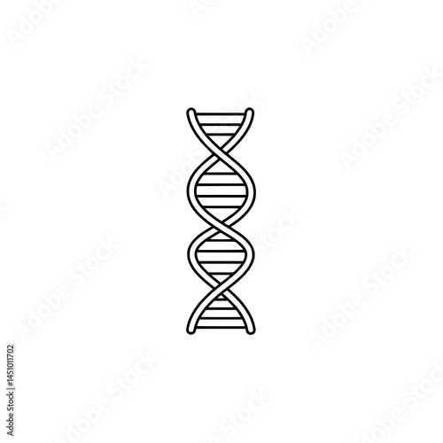 DNA strand line icon vector on white background SVG illustration