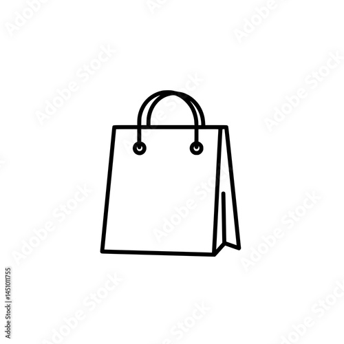 Shopping bag line icon vector on white background SVG