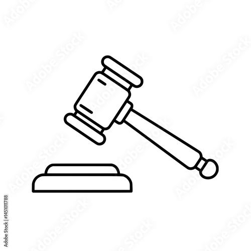 Gavel line icon vector on white background SVG