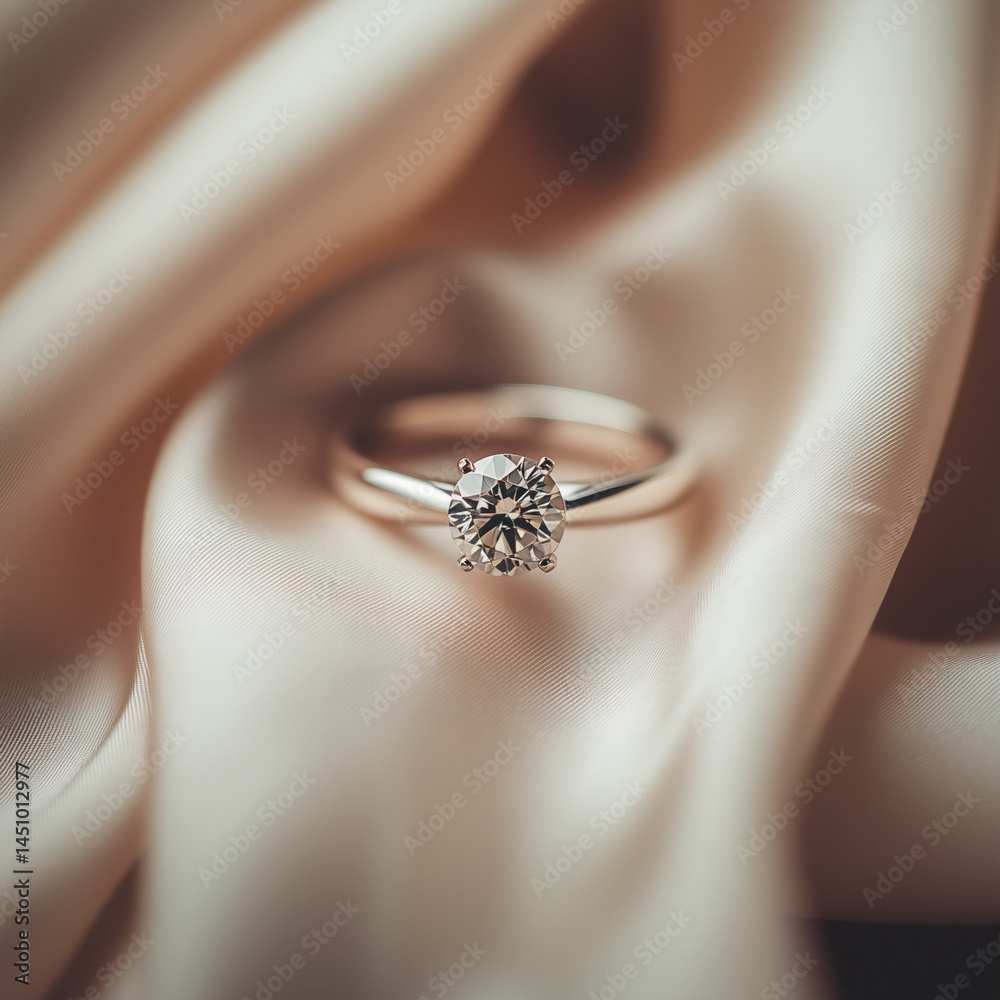 Obraz premium Elegant Diamond Solitaire: A Symbol of Commitment