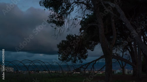 time lapse clouds over the forest