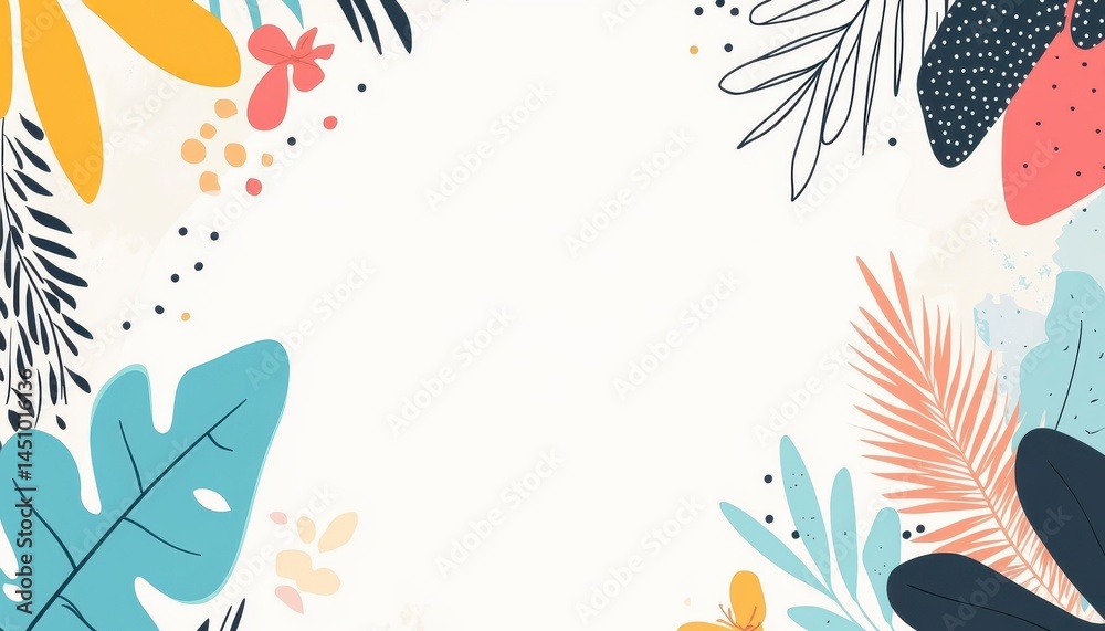Floral and Botanical Summer Border Floral and Botanical Summer Border