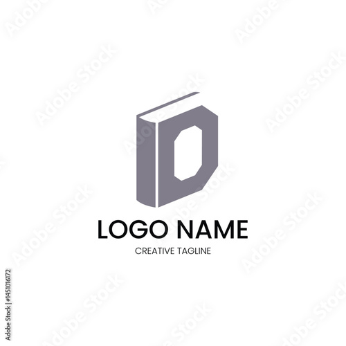 logo with a combination of books with the letter D