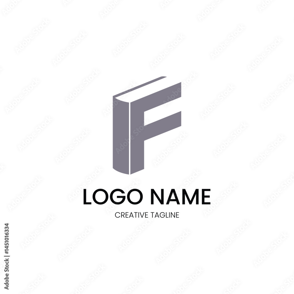 logo with a combination of books with the letter F logo with a combination of books with the letter F