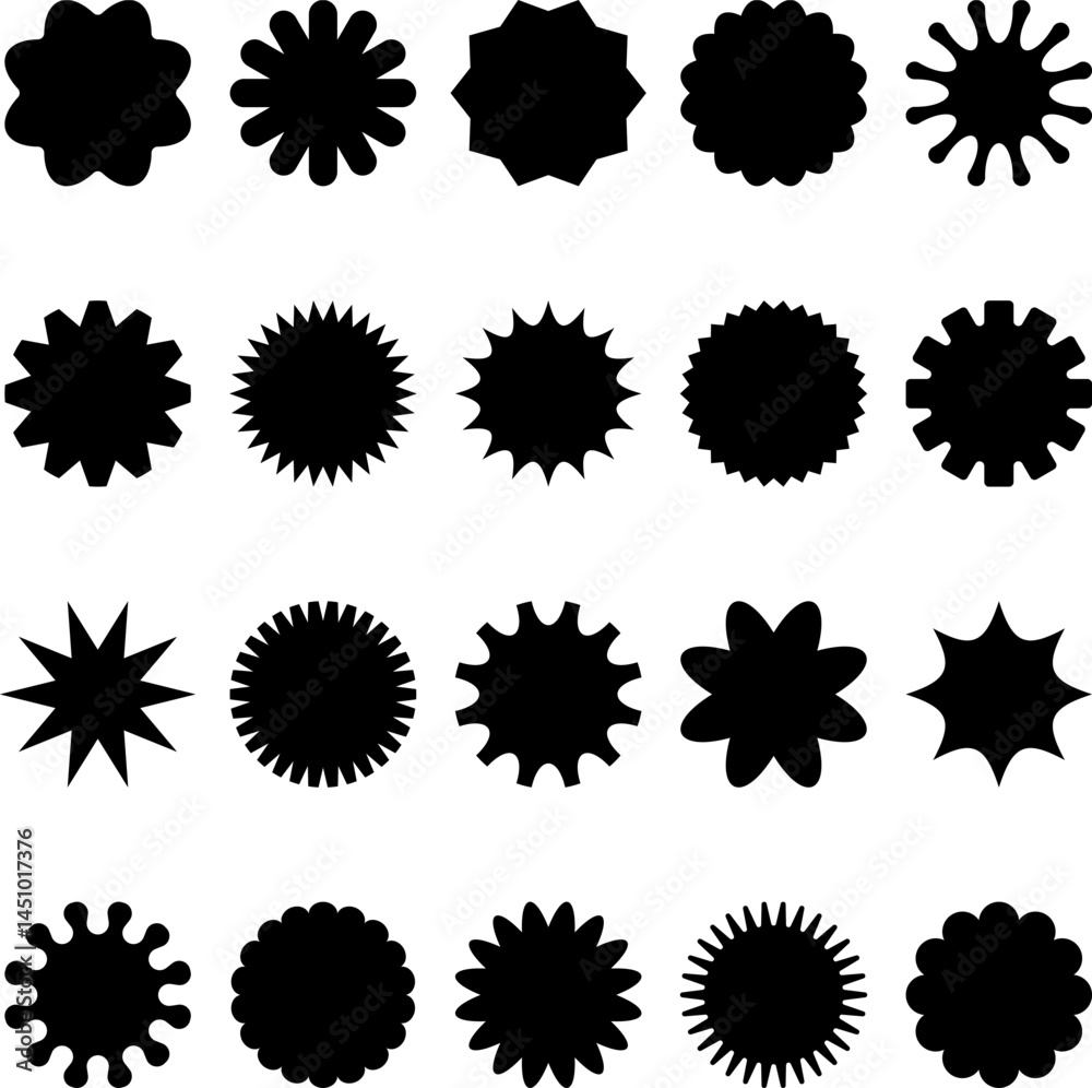 Starburst Shape Collection set design Starburst Shape Collection set design