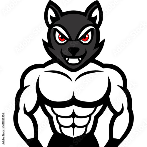 Muscular Werewolf: A stylized illustration of a formidable, muscular werewolf with a stern, determined expression, ready to unleash its power.