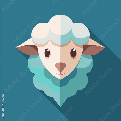 Adorable Cartoon Sheep: A delightful illustration of a sheep, with soft, fluffy wool and an innocent gaze, ready to bring a touch of charm and warmth to any design.