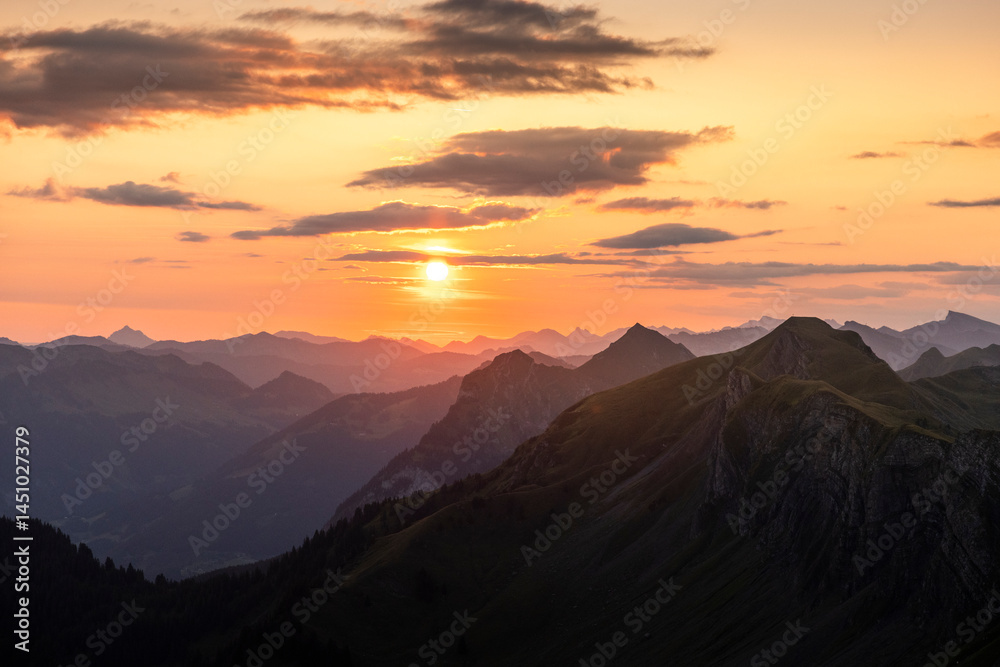 Golden Sunrise Over the Alps Golden Sunrise Over the Alps