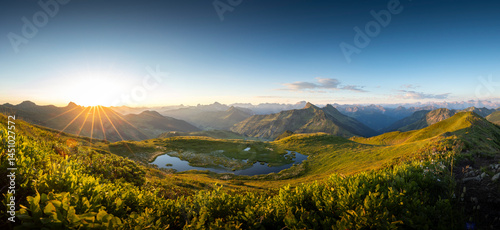 Panorama View Above Bregenzerwald at sunrise