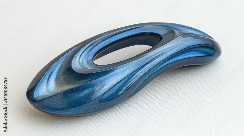 Naklejka premium Abstract Blue Oval Sculpture