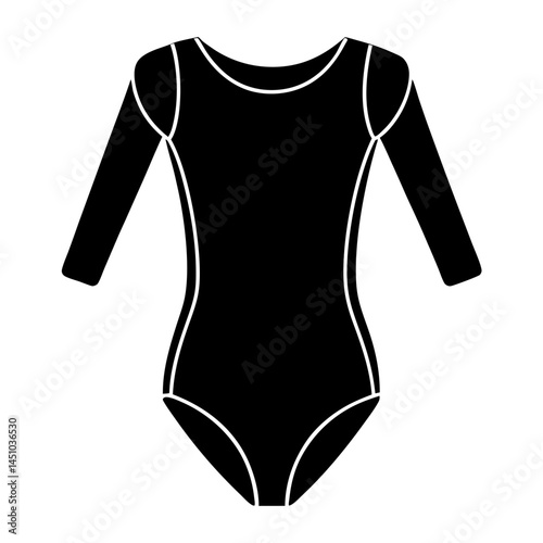 Minimal Swimsuit Vector on WhiteMinimal Leotard Vector on White