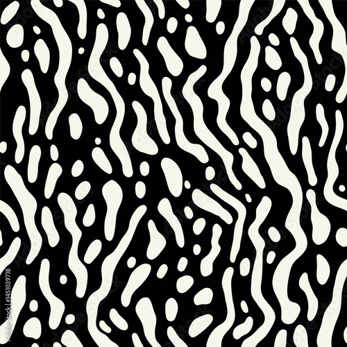 Vector seamless pattern. Modern stylish texture with natural grid. Repeating abstract background. Monochrome smooth trellis. Contemporary graphic design.