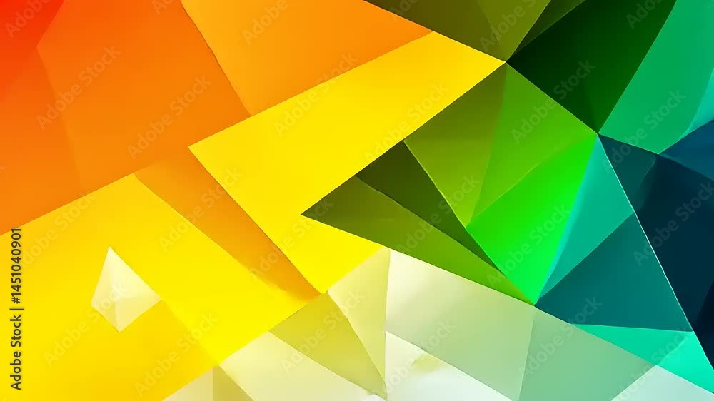 Vibrant, multifaceted geometric design with bold colors