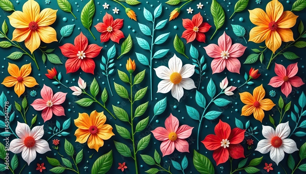 Repetitive botanical motifs create a lush, sophisticated feel , blue, interior Repetitive botanical motifs create a lush, sophisticated feel , blue, interior