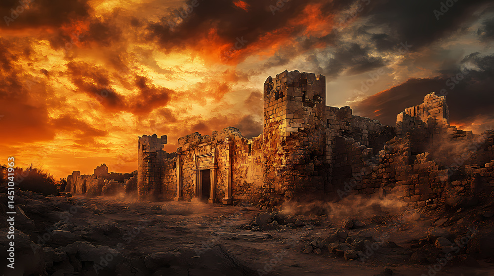 Fototapeta premium crumbling walls ancient fortress