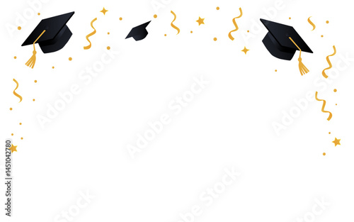 Graduation Border with Empty White Background for Your Message