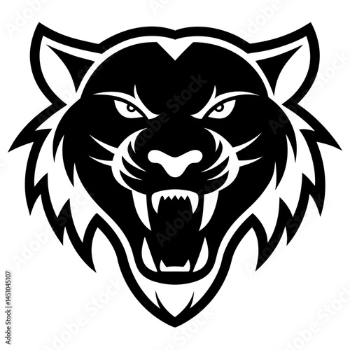 Fierce Feline: A powerful, stylized rendering of a fierce wild cat, exuding raw energy and untamed spirit.