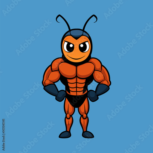 Superhero Ant: A strong and determined ant with powerful physique and confidence, ready for any challenge.