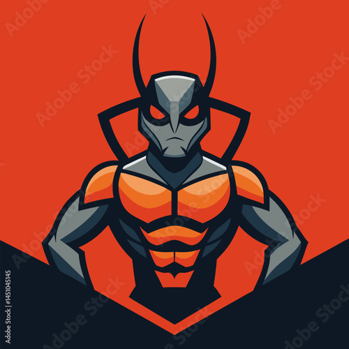 Heroic Silhouette: A captivating illustration of a stylized superhero stands poised, radiating strength and intensity. Featuring bold lines, a dynamic pose, and a striking color palette.