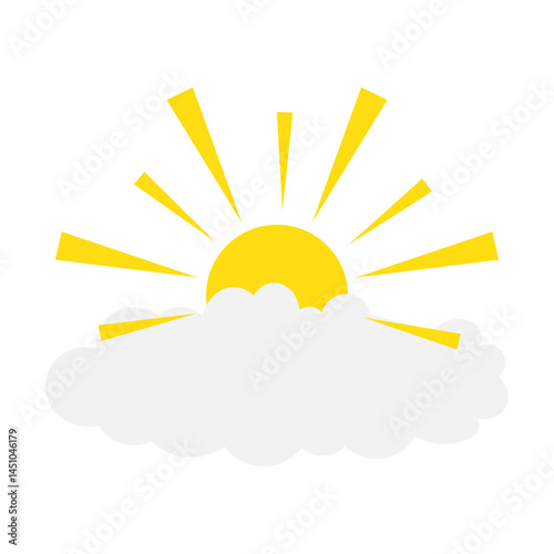 Illustration of Sun Behind Clouds
