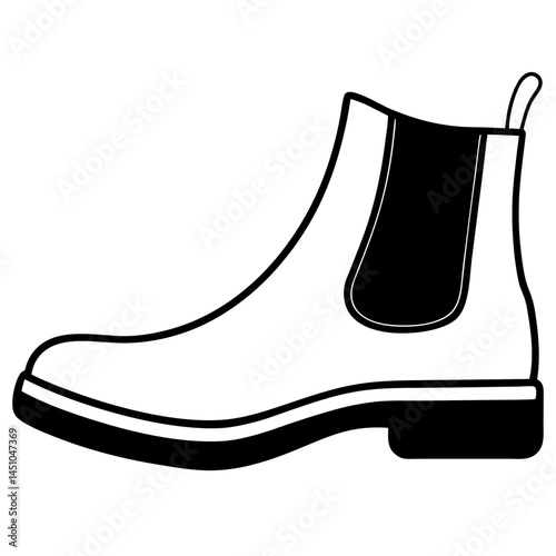 Minimal Chelsea Boots Vector on White