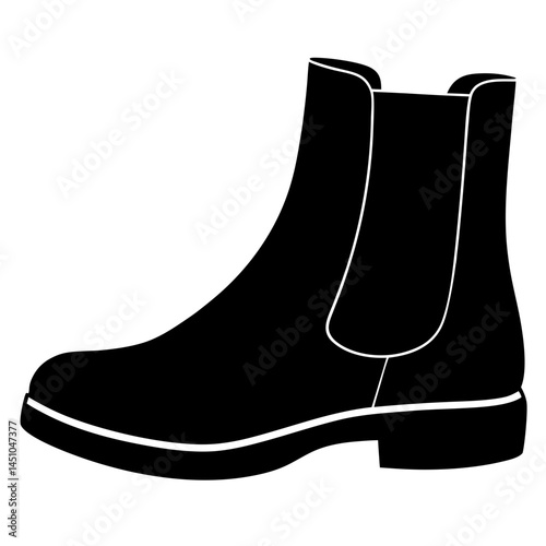Minimal Chelsea Boots Vector on White