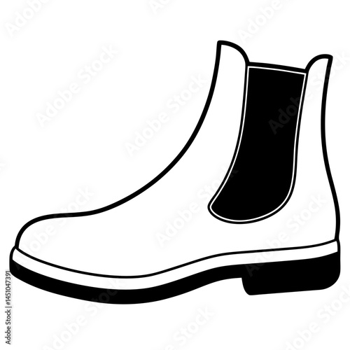 Minimal Chelsea Boots Vector on White