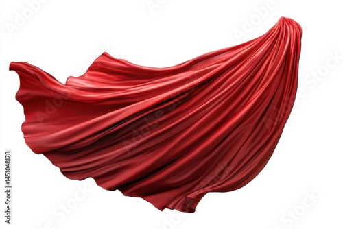Red flowing cape, smooth folds, dramatic