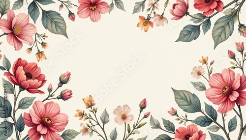 Soft, muted paisley floral pattern, delicate blooms, leaf, fabric