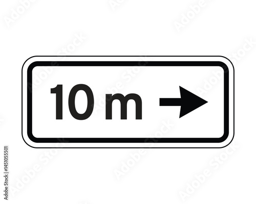 Action Zone Panel – 10 Meters Rightward Restriction – High Quality Vectorial Stock Image