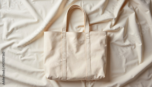 Obraz na płótnie Eco Bag for Earth Day on Beige Fabric Background w salonie
