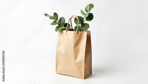 Obraz na płótnie Eco bag with plants representing Earth Day, minimalist style w salonie