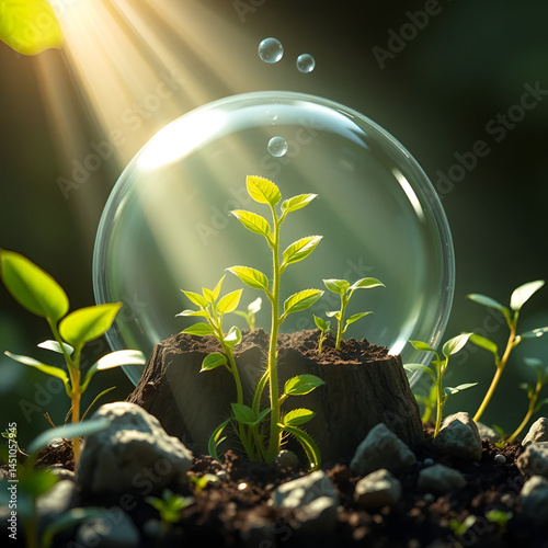 The process of photosynthesis in plants, super realistic