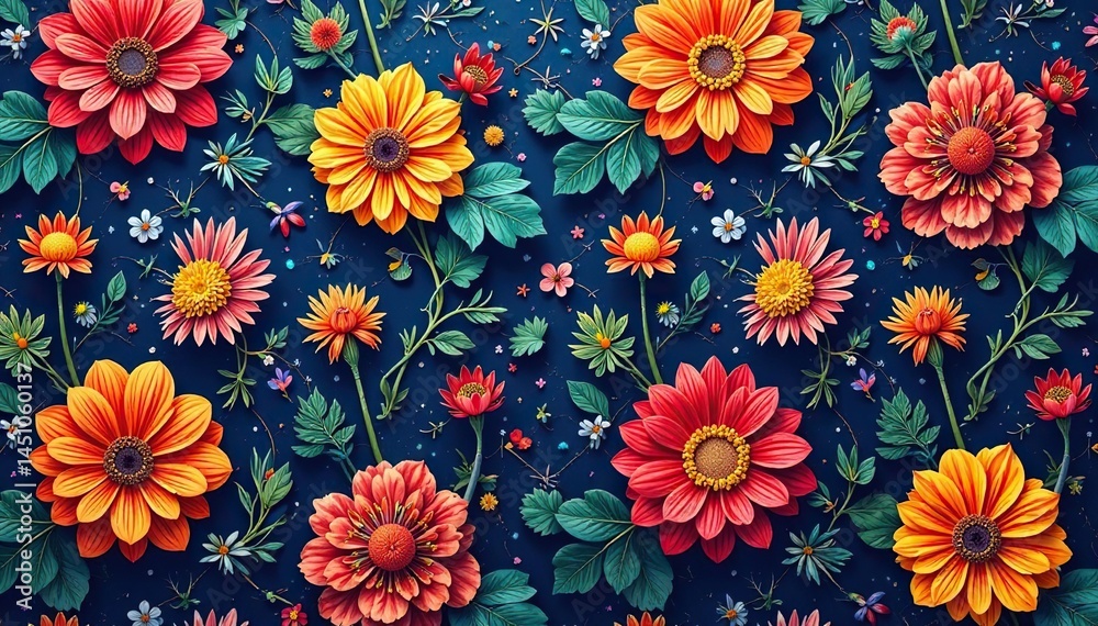 custom made wallpaper toronto digitalIntricate floral textile design, repeating motif, background, style, artwork