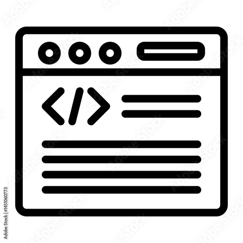 Web Programming Icon # Learning Pack # Outline Style