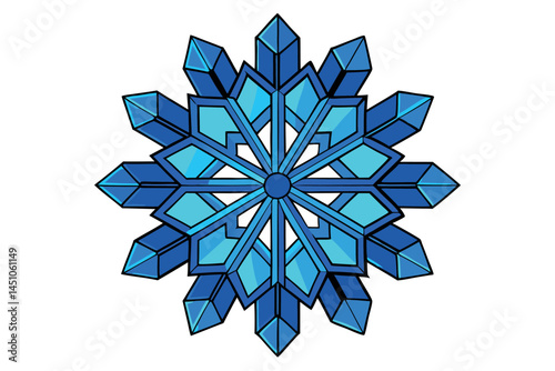 snowflake with intricate, crystalline shapes, representing wintertime and seasonal beauty