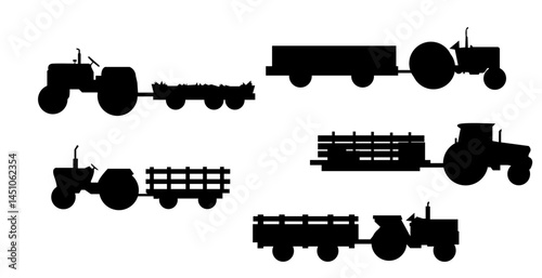 Heavy tractor with trolley silhouette, Maximum load tractor 
