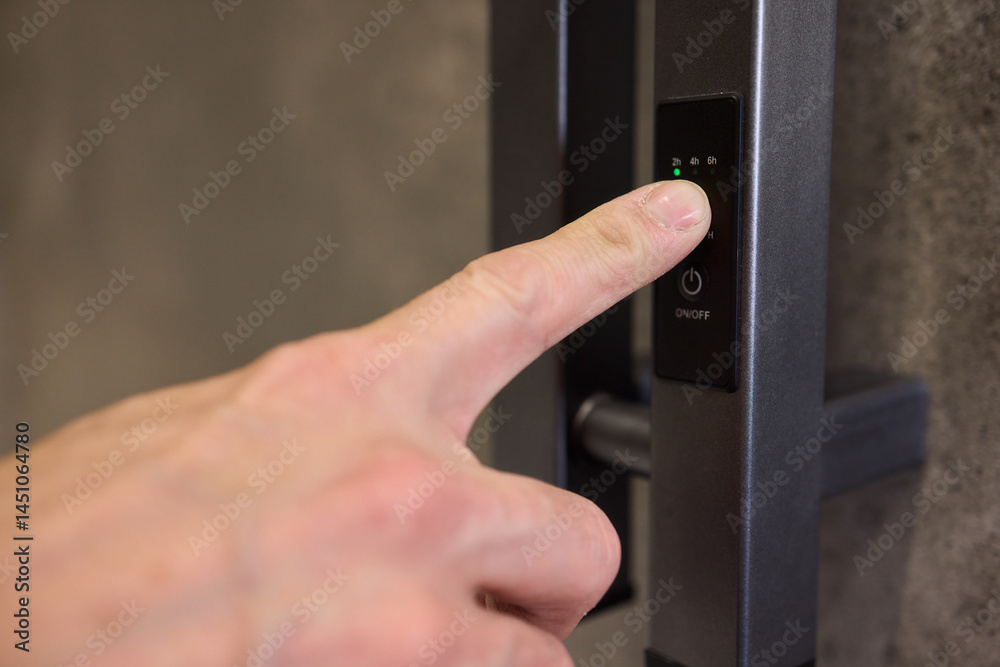 A Close Up of a Finger Utilizing the Latest Modern Smart Lock Technology for Security and Access