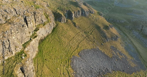 Sunny hills in Yorkshire Dales.