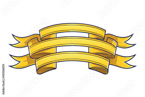 golden ribbons with a glossy finish, designed to frame content, perfect for creative and elegant branding or promotional materials