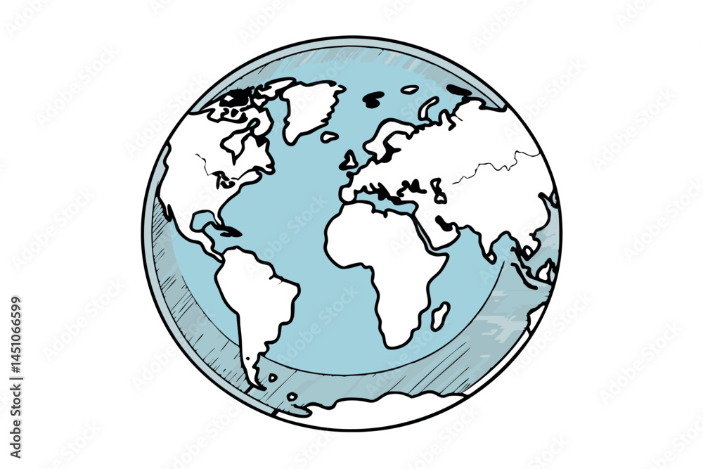 A monochromatic world map with highlighted countries, perfect for geographical designs and world travel A monochromatic world map with highlighted countries, perfect for geographical designs and world travel