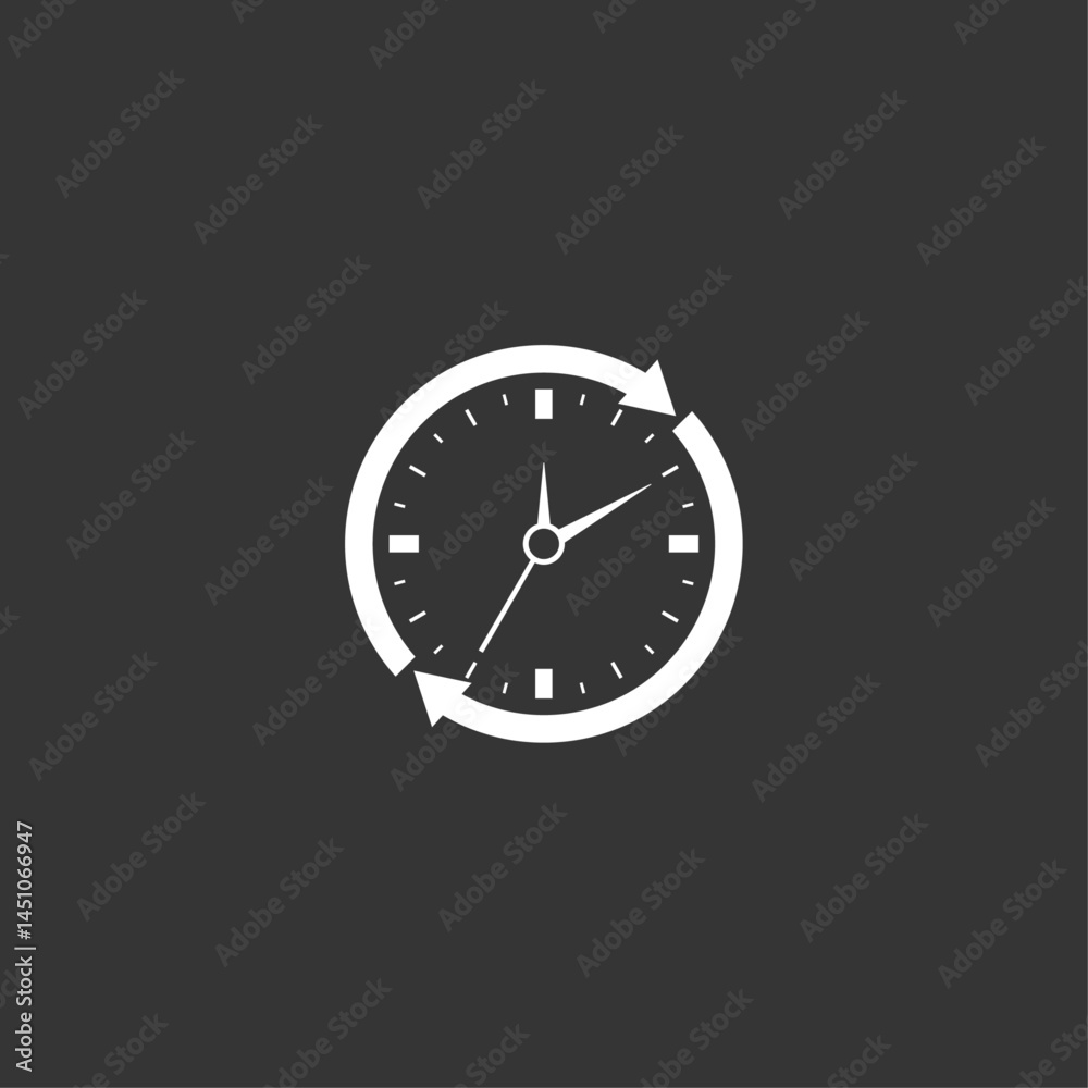 Clock time Icon flat vector design Clock time Icon flat vector design