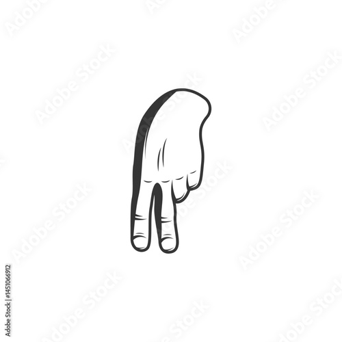 Baseball Hand sign Icon flat vector design