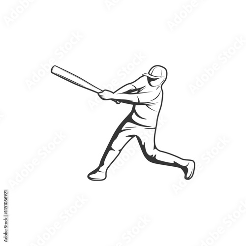 Baseball Player batsman Icon flat vector design.ai