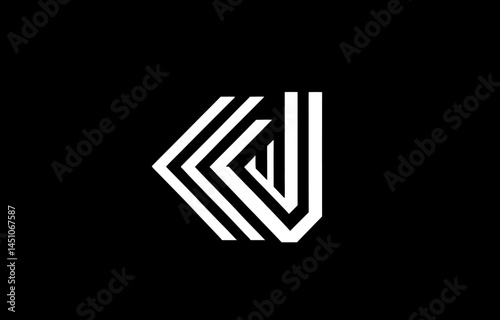 A black and white J alphabet letter serves as the company logo design